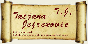 Tatjana Jefremović vizit kartica